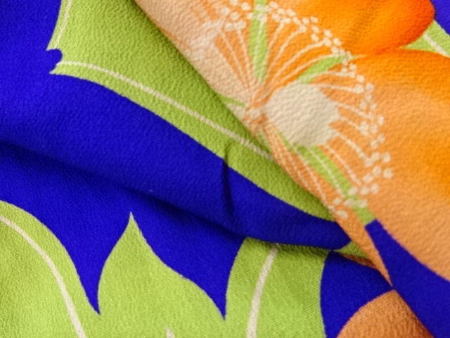  大正ロマン　錦紗草花模様長羽織